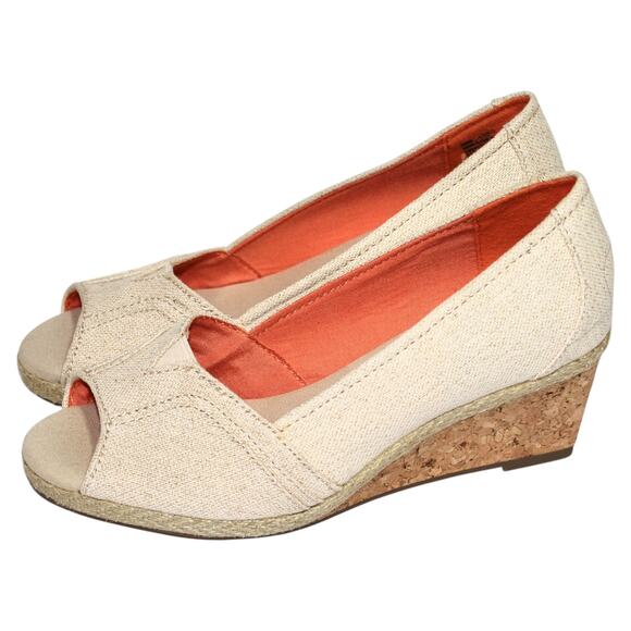 Sonoma Beige Wedge Sandals Size 8.5 - Picture 4 of 7